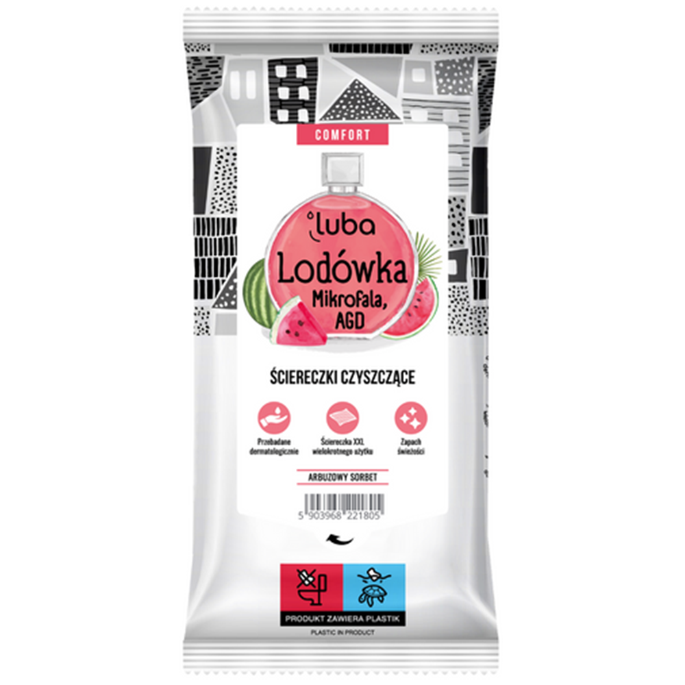 Nieznana Luba Comfort, czyszczące ściereczki do lodówki i AGD, perfumowane, 32 sztuki — Inhaltsstoffe und Bewertung