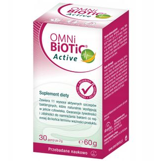 OmniBiotic Active, proszek, 60 g USZKODZONE OPAKOWANIE - zdjęcie produktu