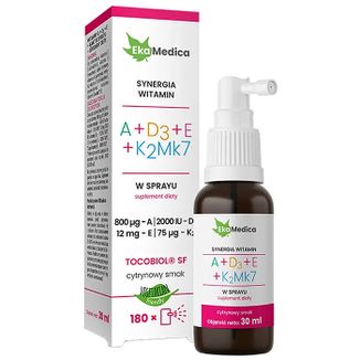 EkaMedica Synergia witamin A + D3 + E + K2MK7, spray, 30 ml - zdjęcie produktu
