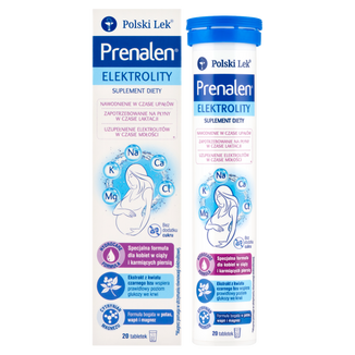 Prenalen Elektrolity, bez dodatku cukru, 20 tabletek musujących USZKODZONE OPAKOWANIE - zdjęcie produktu