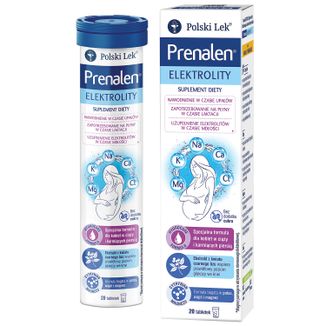 Prenalen Elektrolity, bez dodatku cukru, 20 tabletek musujących - zdjęcie produktu