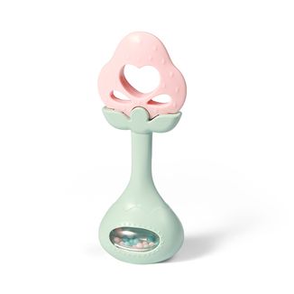 BabyOno, edukacyjny gryzak z grzechotką, strawberry, od 3 miesiąca, 1 sztuka - zdjęcie produktu