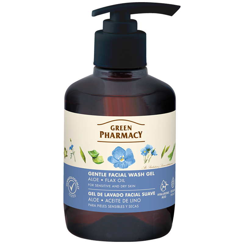 Green Pharmacy Green Pharmacy, sanft Gesichtsreinigungsgel, trockene Haut und empfindlich, Aloe Vera, 270 ml — Inhaltsstoffe und Bewertung