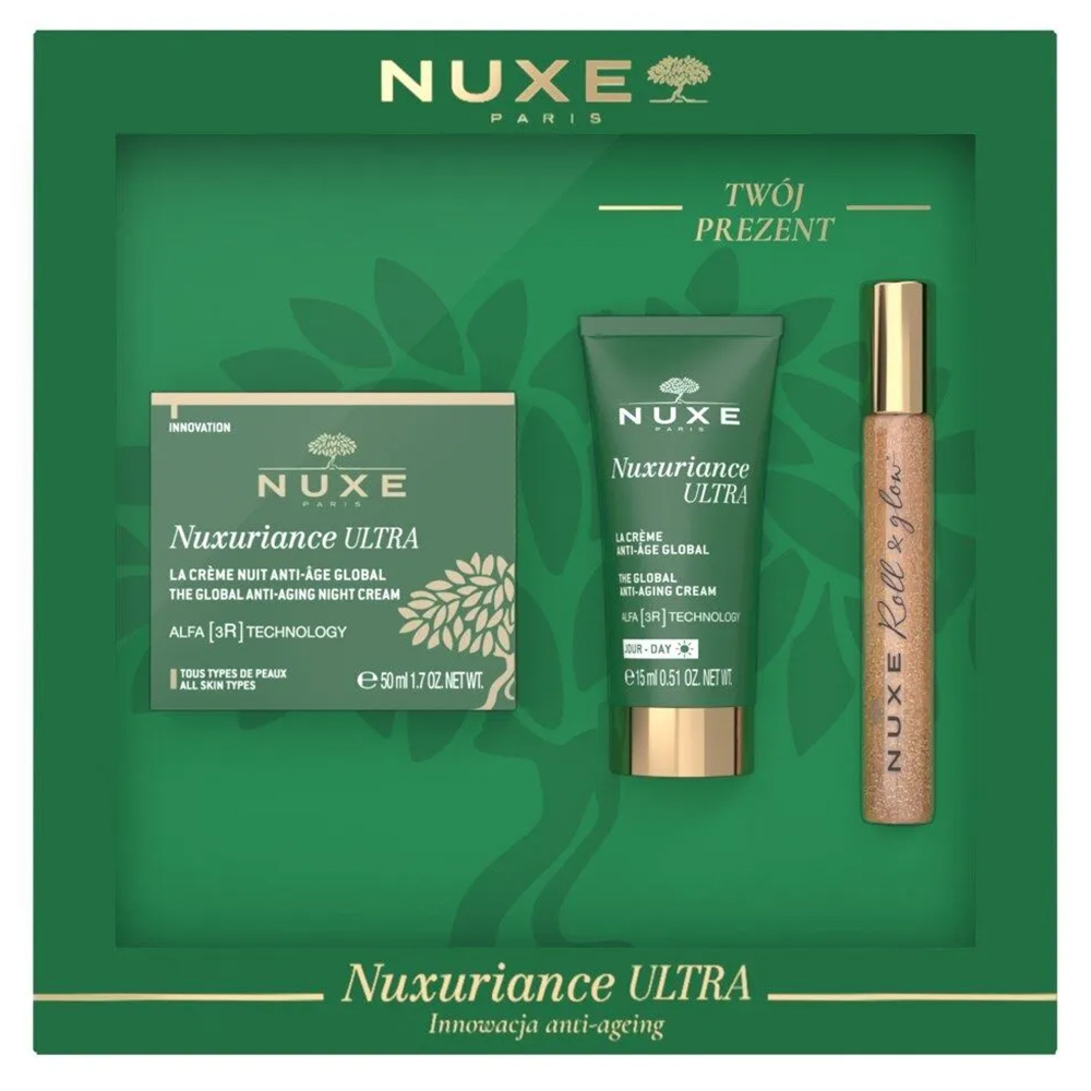 Nieznana Set Nuxe Nuxuriance Ultra, Nachtcreme, 50 ml + Tagescreme, 15 ml + Huile Prodigieuse Or, roll on, 8 ml — Inhaltsstoffe und Bewertung