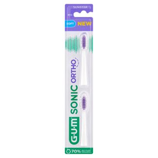 GUM Sonic Ortho, końcówki wymienne do szczoteczki sonicznej, 2 sztuki - zdjęcie produktu