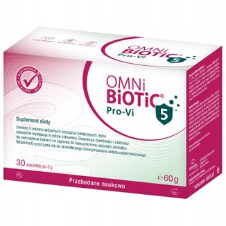 OmniBiotic Pro-Vi 5, proszek, 2 g x 30 saszetek USZKODZONE OPAKOWANIE OmniBiotic Pro-Vi 5, proszek, 2 g x 30 saszetek USZKODZONE OPAKOWANIE - zdjęcie produktu