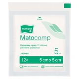 Matopat Matocomp, kompresy jałowe z gazy, 17-nitkowe, 12-warstwowe, 5 cm x 5 cm, 5 sztuk - miniaturka zdjęcia produktu
