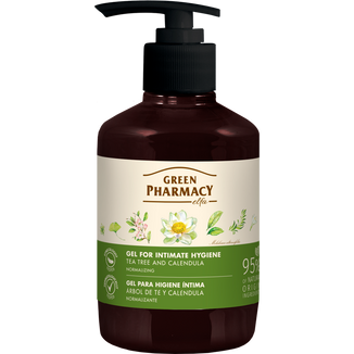 Green Pharmacy, żel do higieny intymnej, normalizujący, drzewo herbaciane i nagietek lekarski, 370 ml - zdjęcie produktu