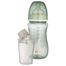 Canpol Babies EasyStart, butelka antykolkowa, szerokootworowa, Goose, od 3 miesiąca, 240 ml + pojemnik na mleko - miniaturka  zdjęcia produktu