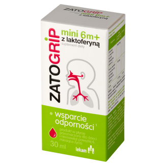 Zatogrip Mini 6m+ z laktoferyną, krople dla dzieci, 30 ml - zdjęcie produktu