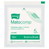 Matopat Matocomp, kompresy jałowe z gazy, 17-nitkowe, 12-warstwowe, 9 cm x 9 cm, 5 sztuk - miniaturka zdjęcia produktu