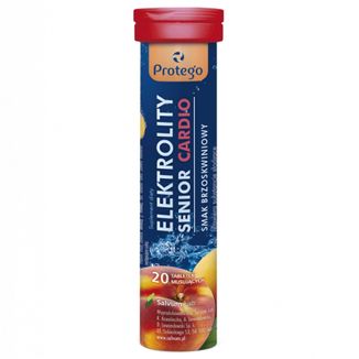 Protego Elektrolity Senior Cardio, smak brzoskwiniowy, 20 tabletek musujących - zdjęcie produktu