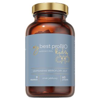 MyBestProBIO Kids, smak jabłkowy, od 3 lat, 60 pastylek do ssania USZKODZONE OPAKOWANIE - zdjęcie produktu