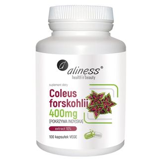 Aliness Coleus Forskohlii, pokrzywa indyjska 400 mg, 100 kapsułek - zdjęcie produktu