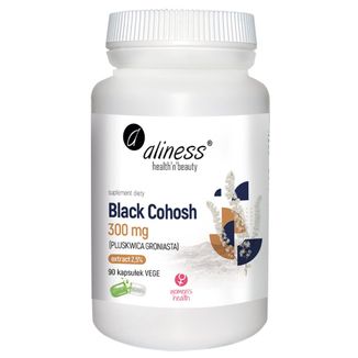 Aliness Black Cohosh, pluskwica groniasta 300 mg, 90 kapsułek vege - zdjęcie produktu