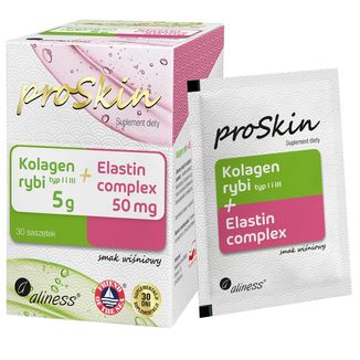 ProSkin Kolagen rybi 5 g + Elastin Complex 50 mg, smak wiśniowy, 30 saszetek - zdjęcie produktu