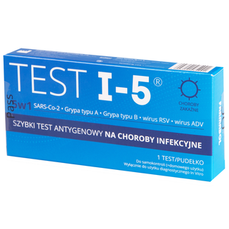 Test I-5 combo 5w1, szybki test antygenowy na choroby infekcyjne, 1 sztuka - zdjęcie produktu