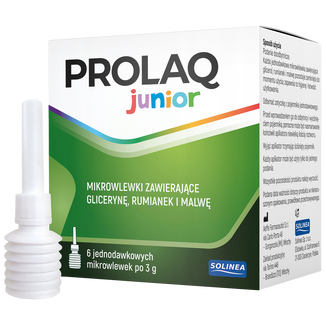 Prolaq Junior, mikrowlewki doodbytnicze z gliceryną, rumiankiem i malwą, 3 g x 6 sztuk - zdjęcie produktu