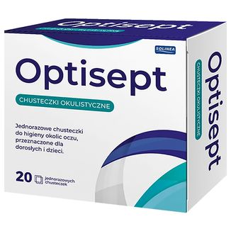 Optisept, chusteczki okulistyczne, 20 sztuk - zdjęcie produktu