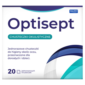 Optisept, chusteczki okulistyczne, 20 sztuk - zdjęcie produktu