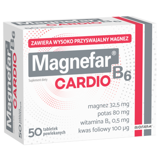 Magnefar B6 Cardio, 50 tabletek - zdjęcie produktu
