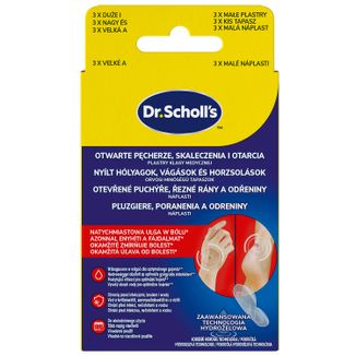 Dr. Scholl's, plastry na otwarte pęcherze, skaleczenia i rany, 6 sztuk - zdjęcie produktu