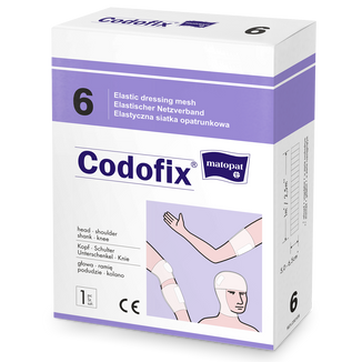Matopat Codofix 6, elastyczna siatka opatrunkowa, niejałowa, 6 cm x 1 m, 1 sztuka USZKODZONE OPAKOWANIE - zdjęcie produktu