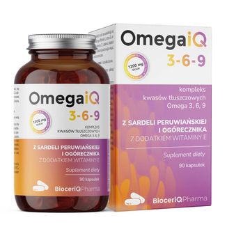 BioceriQ OmegaiQ 3-6-9 1200 mg, 90 kapsułek - zdjęcie produktu