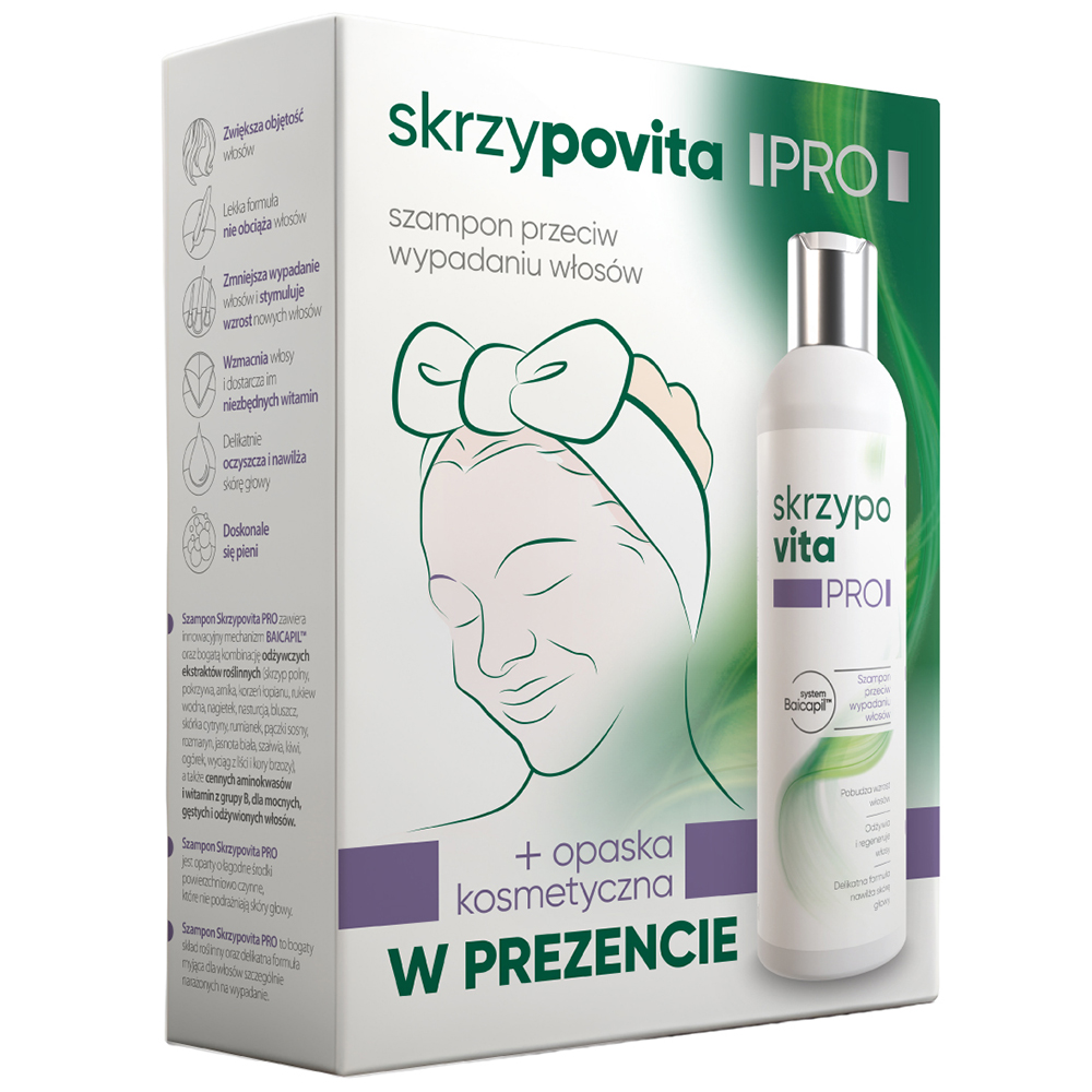 Skrzypovita Skrzypovita Pro, szampon, 200 ml + opaska do włosów OMG, 1 sztuka gratis