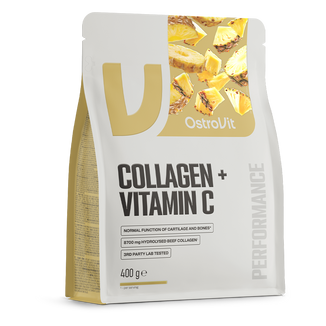 OstroVit Kolagen + Witamina C, proszek, smak ananasowy, 400 g - zdjęcie produktu