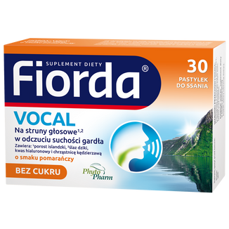 Fiorda Vocal, smak pomarańczowy, 30 pastylek do ssania - zdjęcie produktu