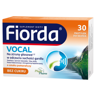 Fiorda Vocal, smak pomarańczowy, 30 pastylek do ssania - zdjęcie produktu