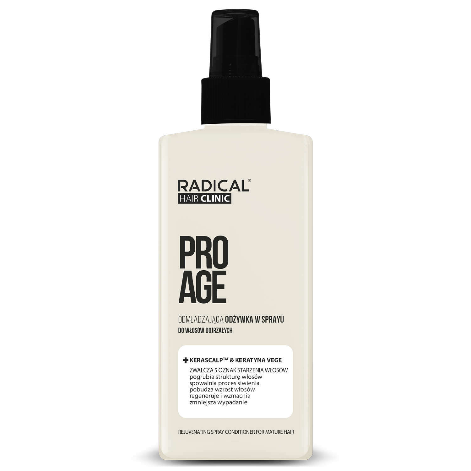 Radical Radical Hair Clinic Pro Age, odmładzająca odżywka w sprayu do włosów dojrzałych, 200 ml