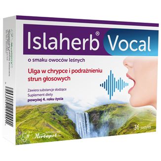 Islaherb Vocal, smak owoców leśnych, 36 pastylek do ssania Islaherb Vocal, smak owoców leśnych, 36 pastylek do ssania - zdjęcie produktu