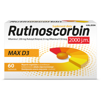 Rutinoscorbin Max D3, 60 tabletek USZKODZONE OPAKOWANIE - zdjęcie produktu