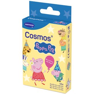 Cosmos Peppa Pig, plastry dla dzieci, 3 rozmiary, 12 sztuk - zdjęcie produktu