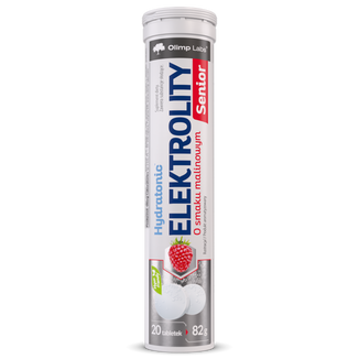 Olimp Hydratonic Elektrolity Senior, smak malinowy, 20 tabletek musujących - zdjęcie produktu