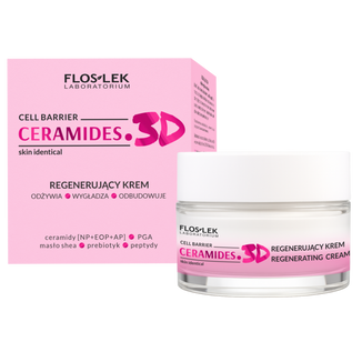 Floslek Laboratorium Ceramides. 3D,  regenerujący krem do twarzy, 50 ml - zdjęcie produktu