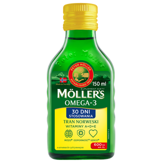 Moller's Tran Norweski, powyżej 3 lat, aromat cytrynowy, 150 ml - zdjęcie produktu