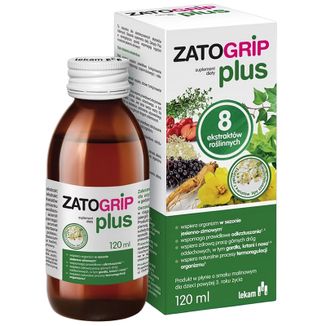 Zatogrip Plus, smak malinowy, od 4 lat, 120 ml USZKODZONE OPAKOWANIE - zdjęcie produktu