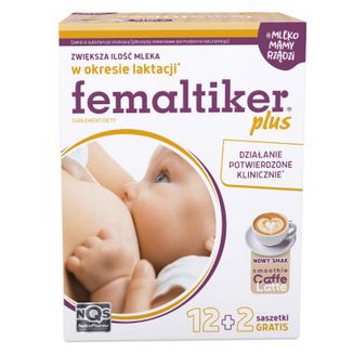 Femaltiker Plus, smak caffe latte, 14 saszetek - zdjęcie produktu