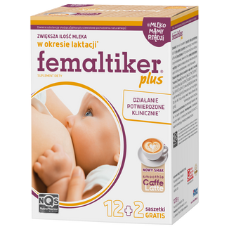 Femaltiker Plus, smak caffe latte, 14 saszetek Femaltiker Plus, smak caffe latte, 14 saszetek - zdjęcie produktu
