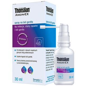 Thonsilan Angin-EX, spray na ból gardła, 30 ml USZKODZONE OPAKOWANIE - zdjęcie produktu