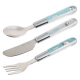 Canpol Babies, zestaw sztućców ze stali nierdzewnej, Exotic Animals, niebieski, od 18 miesiąca - miniaturka zdjęcia produktu