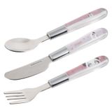 Canpol Babies, zestaw sztućców ze stali nierdzewnej, Exotic Animals, różowy, od 18 miesiąca - miniaturka zdjęcia produktu