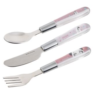 Canpol Babies, zestaw sztućców ze stali nierdzewnej, Exotic Animals, różowy, od 18 miesiąca - zdjęcie produktu