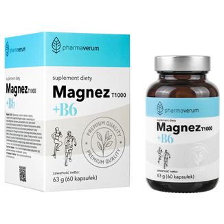 Pharmaverum Magnez T1000 + B6, 60 kapsułek - zdjęcie produktu