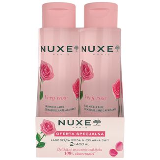 Nuxe Very Rose, łagodząca woda micelarna 3w1, 2 x 400 ml - zdjęcie produktu