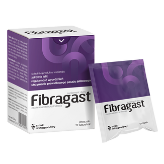 Fibragast, smak winogronowy, proszek, 12 saszetek Fibragast, smak winogronowy, proszek, 12 saszetek - zdjęcie produktu