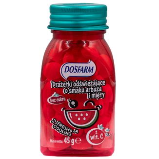 Dosfarm Drażetki odświeżające z witaminą C, smak arbuz i mięta, 45 g - zdjęcie produktu